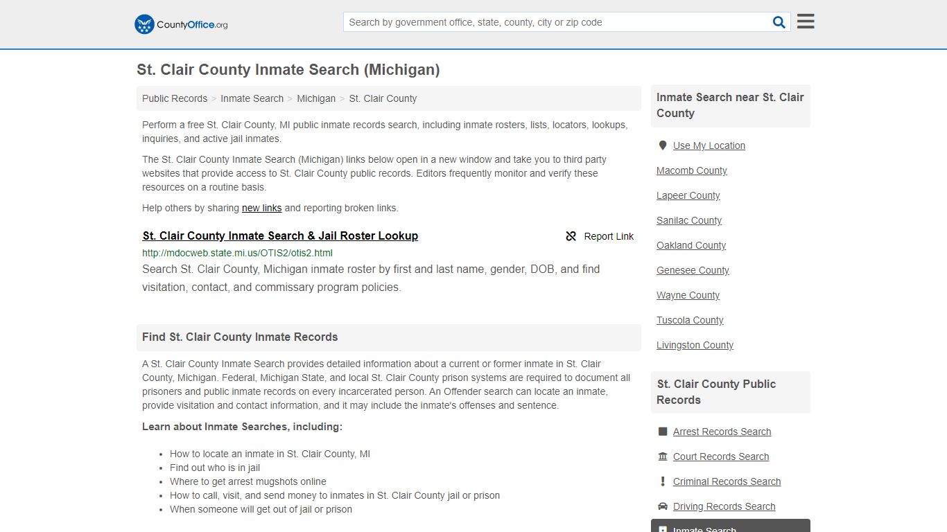 Inmate Search - St. Clair County, MI (Inmate Rosters ...