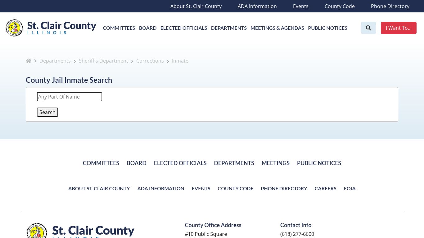 Inmate Search | Corrections - St. Clair County